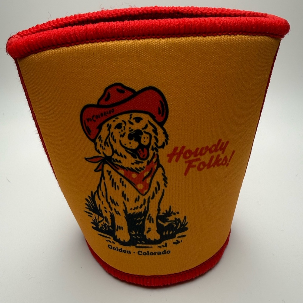Yo Colorado Howdy Folks Yellow and Red Drink Sleeve/Coozie